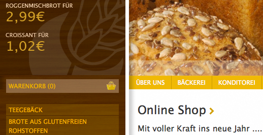 Webdesign Mühlenbäckerei 